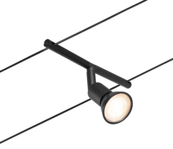 Paulmann 94446 - Súprava 5xGU5,3/10W Kompletný lanový systém SALT 230V čierny