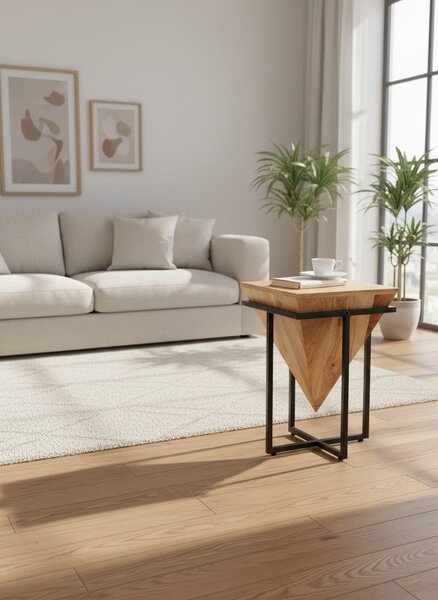 PRÍRUČNÝ STOLÍK, akácia, prírodná farba, čierna, farba akácie Ambia Home - Stolíky do obývačky