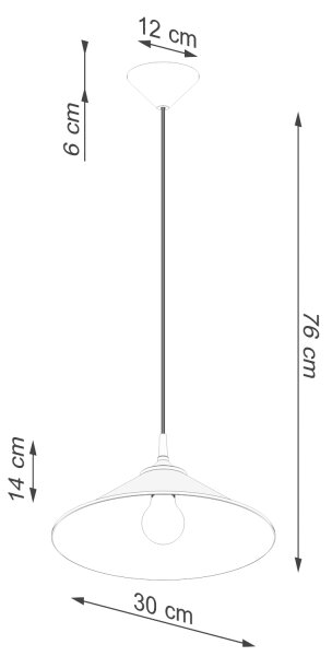 Sollux SL.1325 - Luster na lanku ZUMA 1xE27/15W/230V pr. 30 cm biela