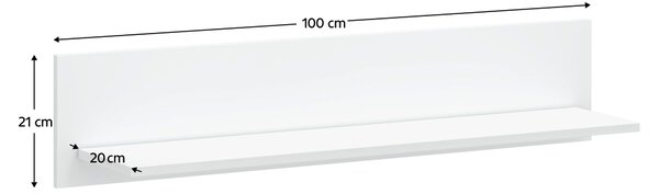 KONDELA Polica 100, biela, LINDY
