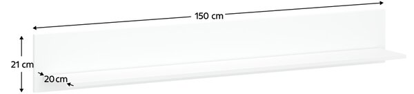 KONDELA Polica 150, biela, LINDY