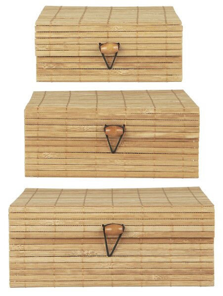 Bambusový úložný box – set 3 ks