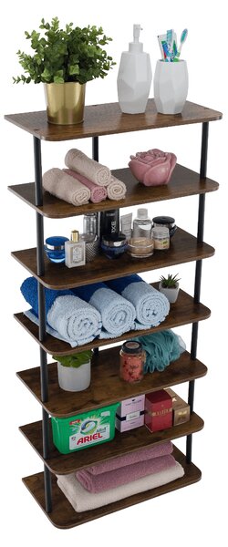 KONDELA Viacúčelový regál, čierna/rustikálne drevo, ETUDA TYP 2