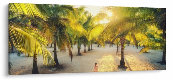 Obraz - Žena v palmách (120x50 cm)