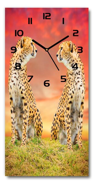 Moderné hodiny nástenné Dva gepardy