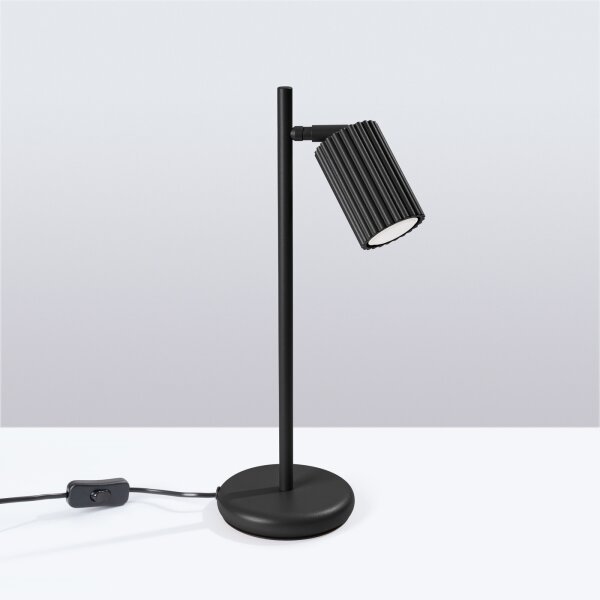 Sollux SL.1586 - Stolná lampa KARBON 1xGU10/10W/230V čierna
