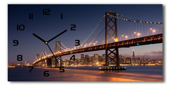 Vodorovné Sklenené hodiny na stenu Most San Francisco