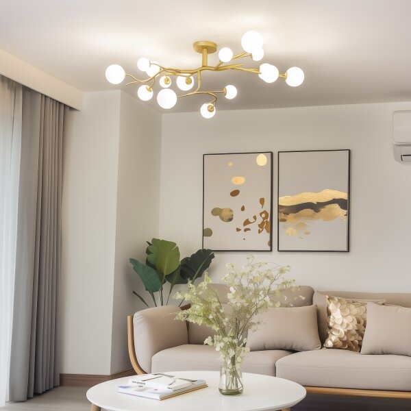 Brilagi - LED Prisadený luster MISTEL 15xG9/3W/230V zlatá/biela
