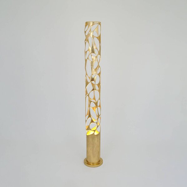 Stojacia lampa Talismano, zlatá farba, výška 176 cm, železo