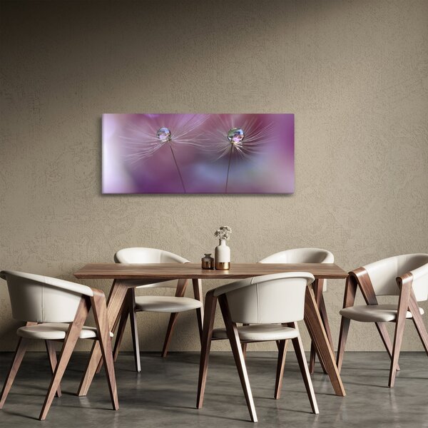 Obraz kvapôčok na páperí (120x50 cm)