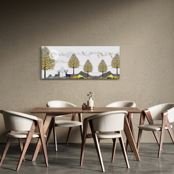 Obraz maľovaných jeleňov (120x50 cm)