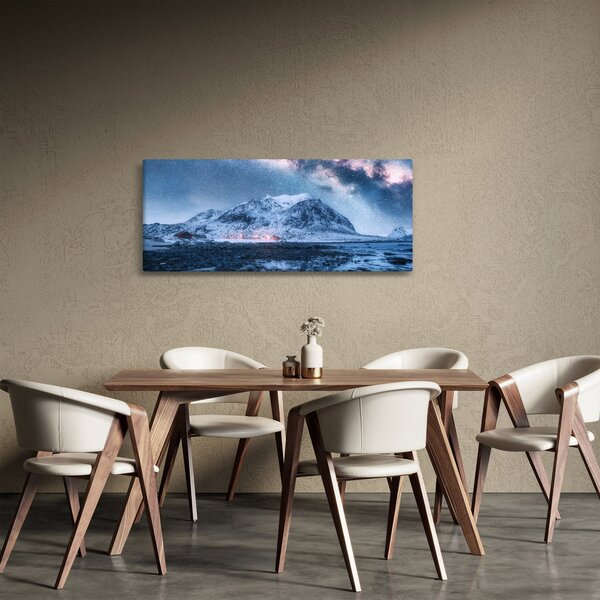 Obraz hôr s hviezdnou oblohou (120x50 cm)