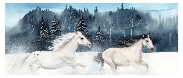 Obraz maľovaných koní (120x50 cm)