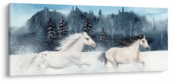 Obraz maľovaných koní (120x50 cm)