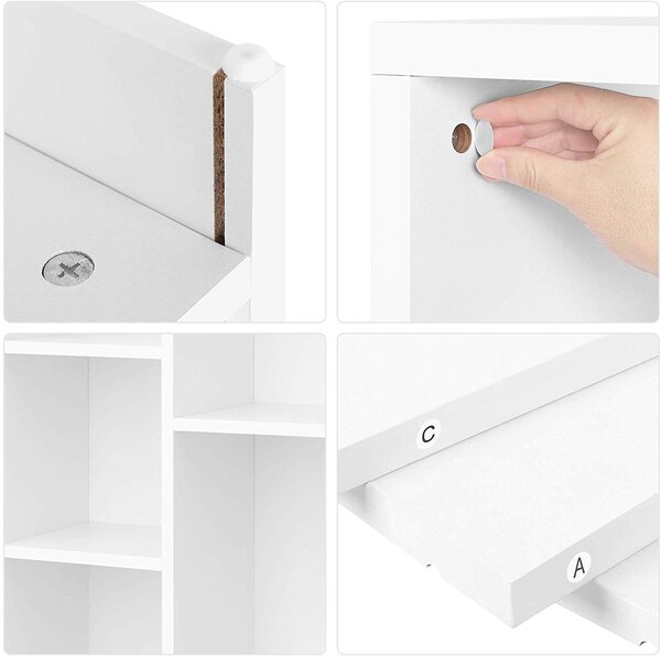 SONGMICS Policový regál biely 50x80 cm