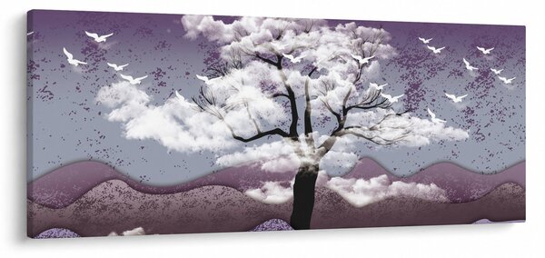 Obraz - Strom v oblakoch (120x50 cm)