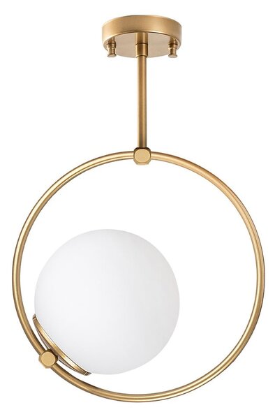 Biele/v mosadznej farbe stropné svietidlo so skleneným tienidlom 39x26 cm Dolunay – Opviq lights