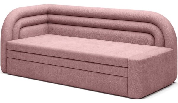 Ružová ženilková rozkladacia/s úložným priestorom pohovka ľavý roh 223 cm Fabillo – ELTAP