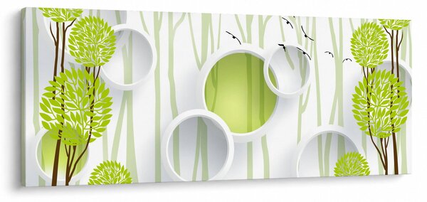Obraz abstrakcie so stromami (120x50 cm)