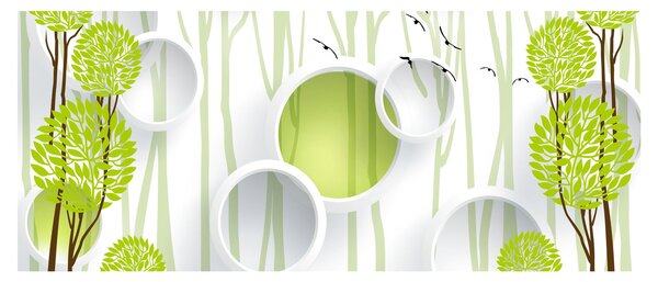 Obraz abstrakcie so stromami (120x50 cm)