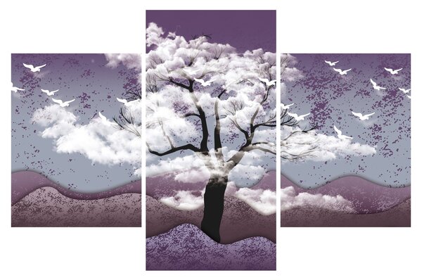 Obraz - Strom v oblakoch (90x60 cm)
