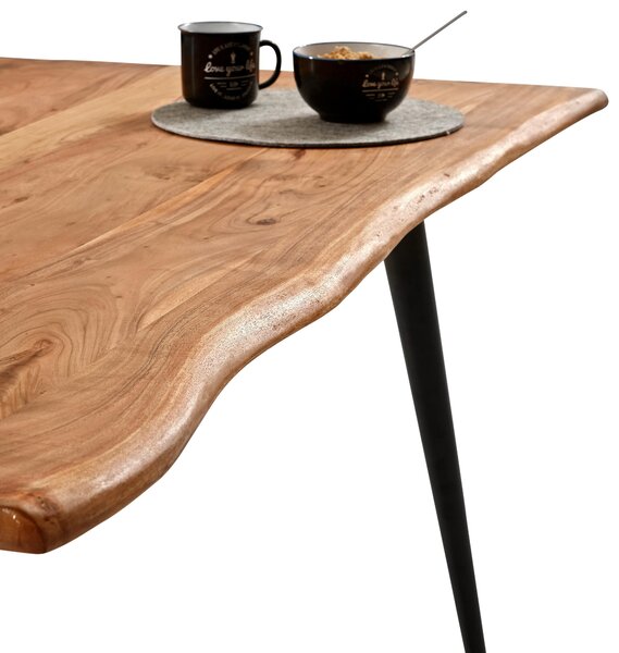 JEDÁLENSKÝ STÔL, akácia, čierna, farba akácie, 140/90/76 cm Carryhome - Stoly