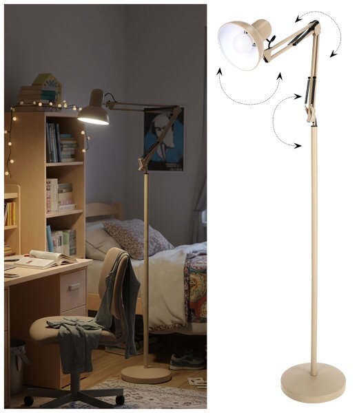 Brilagi - Flexibilná stojacia lampa TASKER 1xE27/60W/230V 184 cm béžová