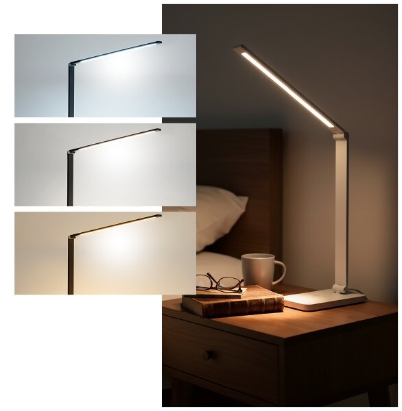 Brilagi - LED stmievateľná dotyková stolná lampa s bezdrôtovým nabíjaním QI LED/7W/5V 3000/4000/6000K biela