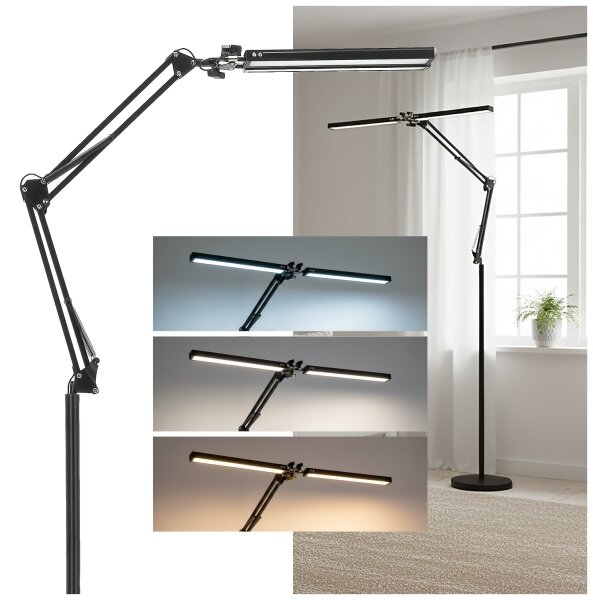 Brilagi - LED stmievateľná flexibilná stojacia lampa VARIO LED/14W/5V 157 cm čierna