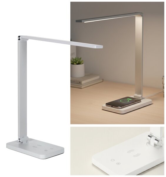 Brilagi - LED stmievateľná dotyková stolná lampa s bezdrôtovým nabíjaním QI LED/7W/5V 3000/4000/6000K biela