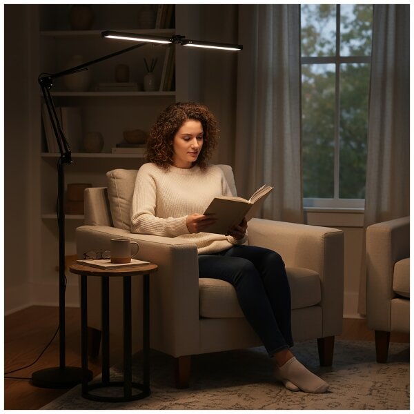 Brilagi - LED stmievateľná flexibilná stojacia lampa VARIO LED/14W/5V 157 cm čierna