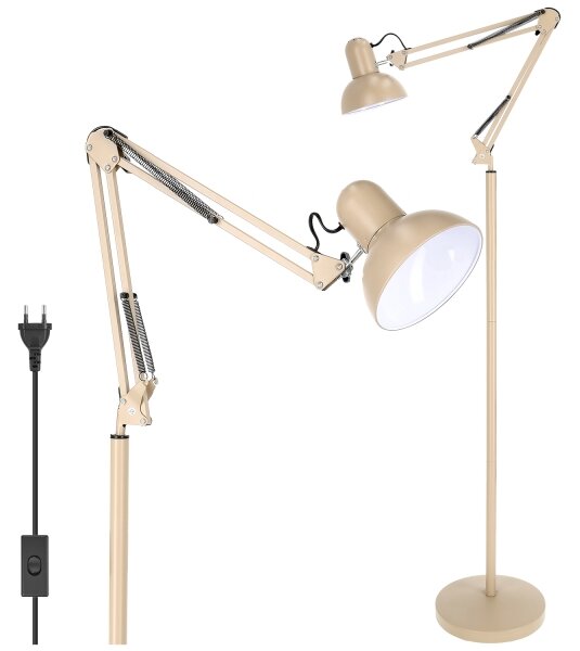Brilagi - Flexibilná stojacia lampa TASKER 1xE27/60W/230V 184 cm béžová