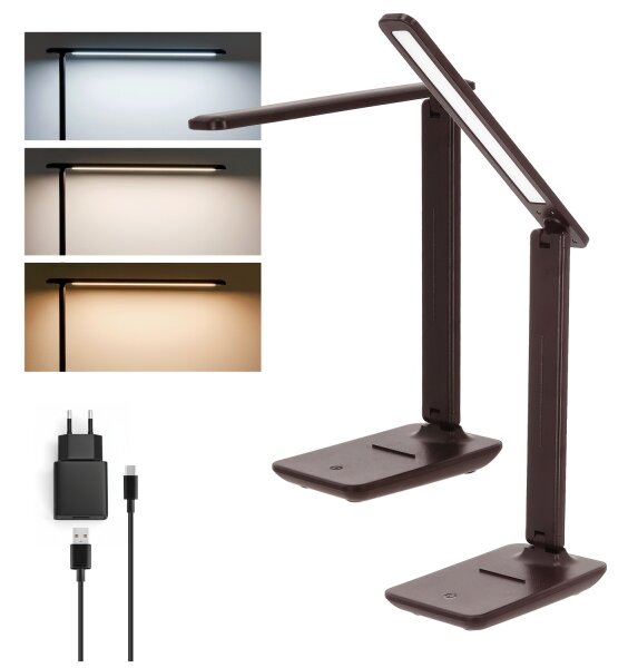 Brilagi-LED Stmievateľná stolová lampa MODO LED/7W/230V 3000/4000/6500K hnedá