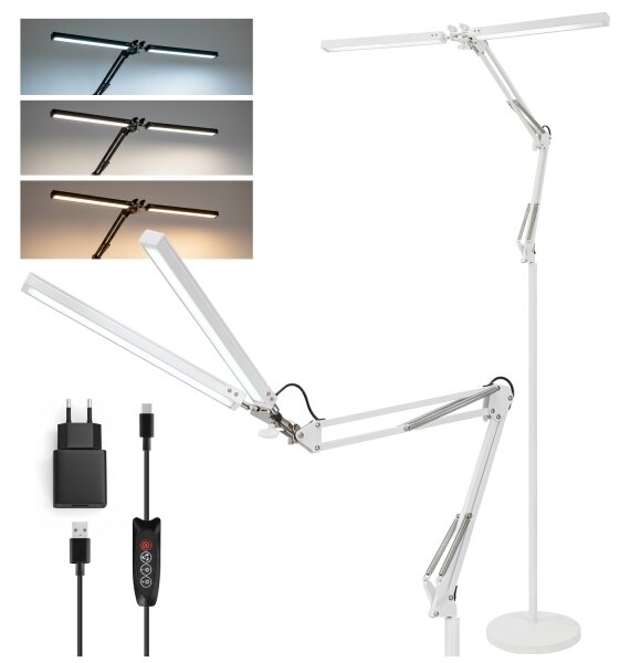 Brilagi - stmievateľná flexibilná stojaca lampa VARIO LED/14W/230V 157 cm biela