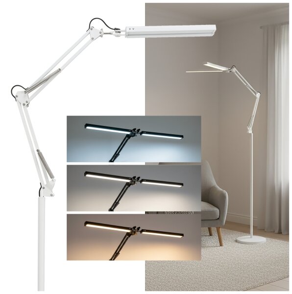 Brilagi - stmievateľná flexibilná stojaca lampa VARIO LED/14W/230V 157 cm biela