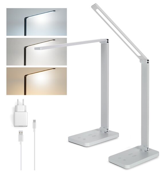 Brilagi - LED stmievateľná dotyková stolná lampa s bezdrôtovým nabíjaním QI LED/7W/5V 3000/4000/6000K biela