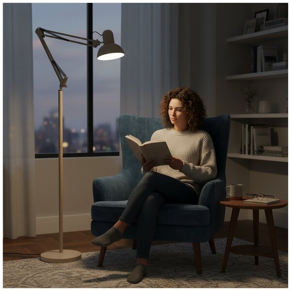 Brilagi - Flexibilná stojacia lampa TASKER 1xE27/60W/230V 184 cm béžová