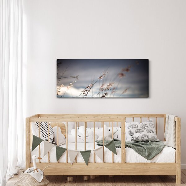 Obraz - Lúčne kvety pri jazere (120x50 cm)