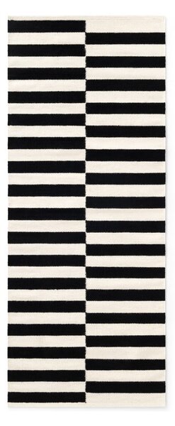 Čierno-biely obojstranný ručne tkaný vlnený behúň 80x200 cm Donna – Hanse Home