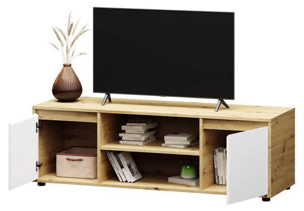 TV stolík Norman TV-E-2D - biela / dub wotan