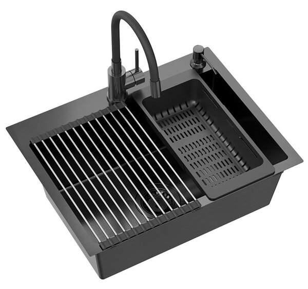Oceľové umývadlo LUKE 110 WORKSTATION Black