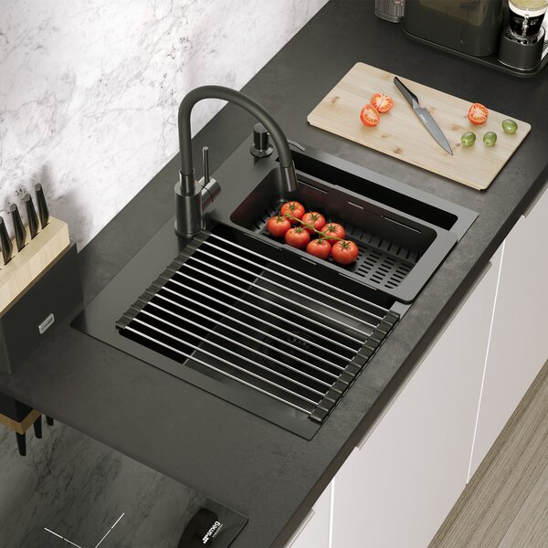 Oceľové umývadlo LUKE 110 WORKSTATION Black