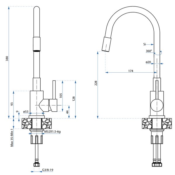Oceľové umývadlo LUKE 110 WORKSTATION BRUSH NICKEL