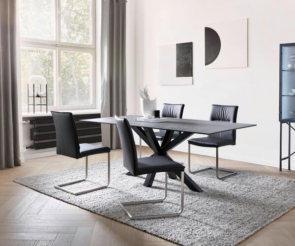 JEDÁLENSKÝ STÔL, čierna, tmavosivá, 200/100/75 cm P & B - Stoly, Online Only