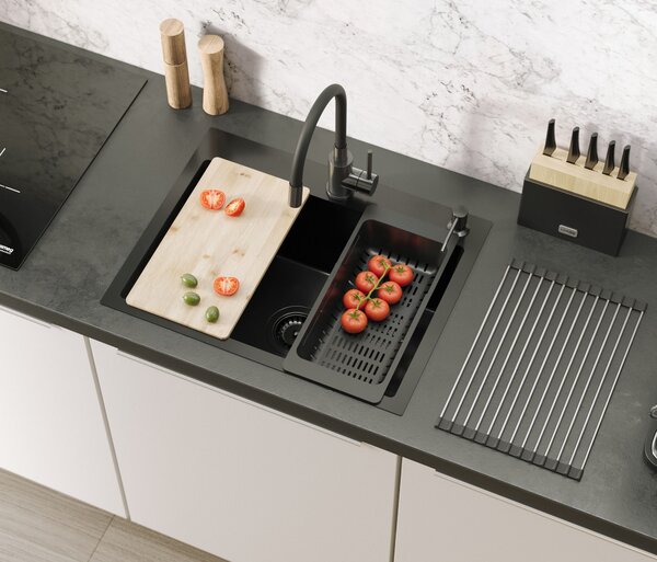 Oceľové umývadlo LUKE 110 WORKSTATION Black