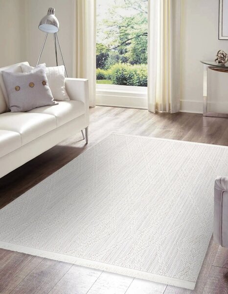 Koberec NANO EN14A Romby biely