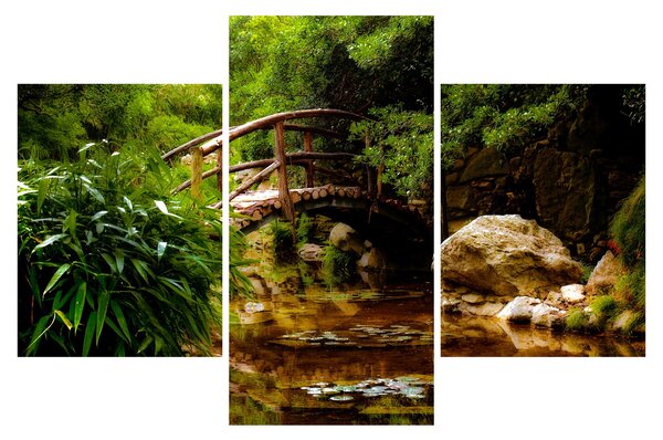 Obraz - Most cez riečku (90x60 cm)