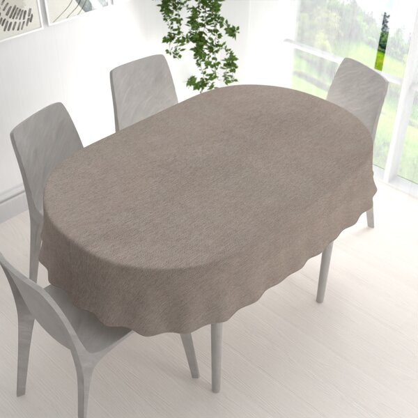 Biante Dekoračný oválny obrus BKM-302 Sivohnedé cik-cak pásiky 60x100 cm