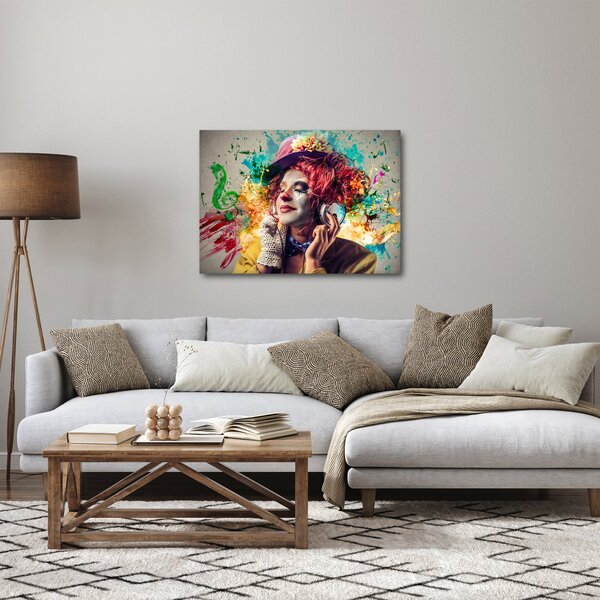 Obraz - Umelkyňa so slúchadlami (70x50 cm)