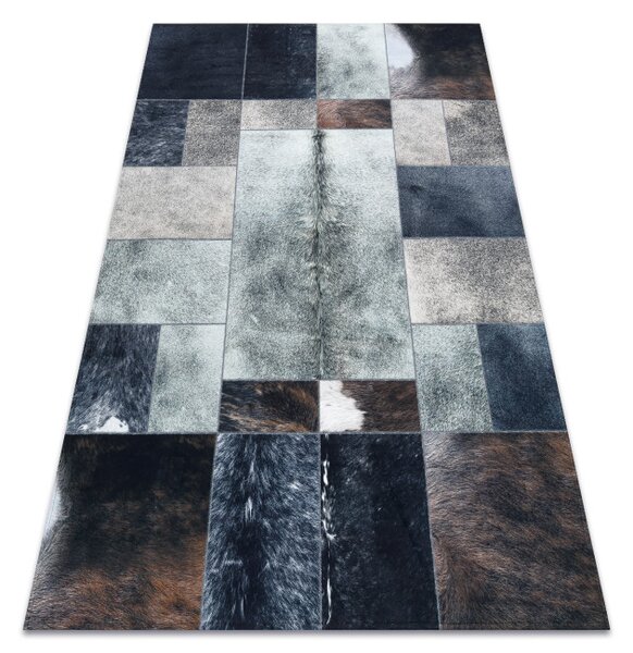 Koberec PATCHWORK 21719 čierny- imitácia kože krava